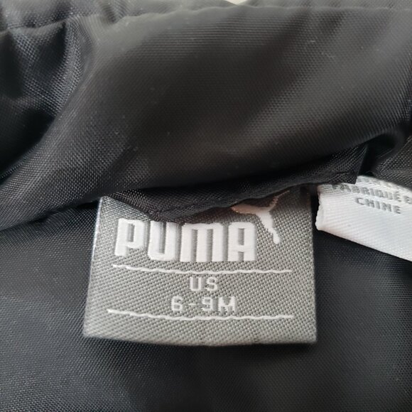 Puma Baby Boys Vest 6/9 Months 100% Polyester Black & Red Puffer Full Zip / A232 - Picture 3 of 4